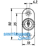 HEKNA 513 Zylinder-Druckschloss, L 24 mm, Zamak
