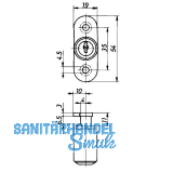 HEKNA 514 Zylinder-Druck-Drehschloss, L 27 mm, Zamak