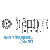 HEKNA 527 Zylinder-Druckschloss, L 10 mm, Gehuse Kunststoff schwarz