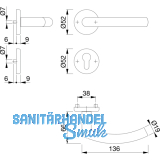 HOPPE Drckergt. ALTA - auf Ros. PZ, TS 39 - 47 Edelstahl