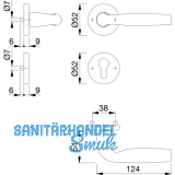 HOPPE Drckergt. MILOS - auf BB, TS 39 - 47, Alu chrom sat.