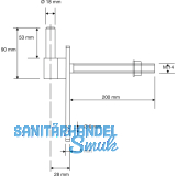 Durchschraubkegel 18 mm, M 14 x 195 mm, Edelstahl-Effekt
