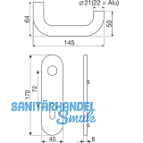 Drckerlochteil D110 mit Kurzschild PZ 72 mm, Edelstahl