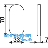 ECO Blindrosette BL, 70 x 33 x 7 mm, Edelstahl rostfrei