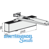 Trschlieer TS 20, EN 2/3/5 mit Gestnge mit Feststellung, silber RAL 9006