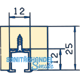 HAWA CLIPO Einfach- Laufschiene Alu, gelocht, L - 2500mm