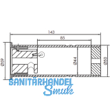 Rohrtresor klein econ 78 ohne Maueranker, Rohr  50 mm, Lnge 143 mm, Aluminium