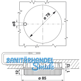 Einbauleuchte Micro Lynx B 230 V, 6 Watt,  85 mm, alufarbig