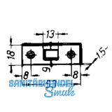 Schlieblech fr Einlegstangen gerade, 53 x 18 mm, Stahl verzinkt