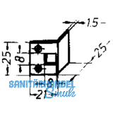 Schlieblech fr Einlegstangen gekrpft, 21 x 25 mm, Stahl verzinkt