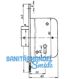Einstemm-Riegelschloss 61005 tosisch, DM 50 mm, links, Stahl gelb passiviert