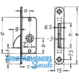 Einstemmzunge mit Schlieblech, DM 15 mm, rund, Stahl verzinkt