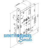 Elektro-Sicherheitsschloss EL 560, DM 55, Stulp 20 x 235 mm, Edelstahl
