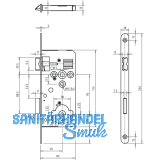 Einstemmschloss GEGE ergo Keilbart, DM 50, Stahl verzinkt silberfrbig