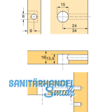 HETTICH RASTEX 15 Exzenter mit Abdeckrand, Bohr 15, Plattenst. 19