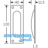 Schiebetrmuschel eckig, 40 x 120 mm, Edelstahl matt