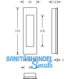 Schiebetrmuschel FSB 42 4251 eckig, geschlossen, Edelstahl feinmatt
