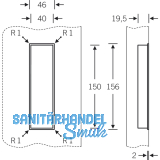 Schiebetrmuschel FSB 42 4251 eckig, offen, silber eloxiert