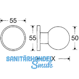 FSB Trknopf 23 0829 - auf Ros., 55mm fest - Stahltrgerplatte,Edst. feinmatt