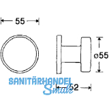 FSB Trknopf 23 0829 - auf Ros.,  50 mm fest 55 mm, silber elox.