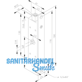 Einbauriegel mit Stulp 196 x 24 x 3 mm, Innengewinde M 10, DM 23, Stahl verzinkt