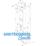 Einbauriegel sperrbar PZ o. Riegel, DM 21, Stulp 250 x 24 x 3 mm, Stahl verzinkt