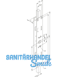 Tortreibriegel mit Totpunktstellung, links, Kasten 330 x 48 x 23 mm, verzinkt