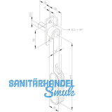 Schlaufenhebel fr Tortreibriegel, 240 mm, VK 12 x 34 mm, Stahl verzinkt