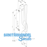 Trtreibriegel aufliegend reibungsfrei, Stange  10 mm, Hub 20 mm, silber elox.