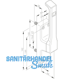 Trtreibriegel aufliegend Pfeil, eckig, rechts, Hub 23 mm, silber eloxiert