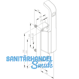 Trtreibriegel aufliegend Pfeil, schwer, links, Hub 23 mm, silber eloxiert