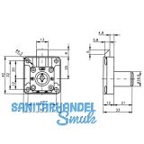 HEKNA 207 Zylinder-Fallenschloss Lade, Dornma 25 mm, Zamak