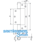 Federband ST 150 dreiteilig, Bandhhe 153 mm, Rollen  16 mm, Edelstahl