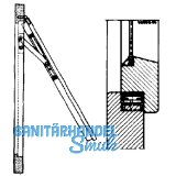 Fensterfeststeller verdeckt liegend, m. Einhngeplatte, Stahl gelb passiviert
