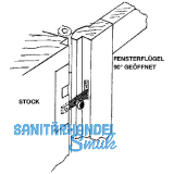Fensterspreizel mit Eisenknopf, links, 50 mm, Stahl blank