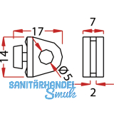 Alufa-Feststeller fr Liftschleuse, Kunststoff wei