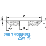 TYROLIT Sgeschrfscheibe Edelkorund 88A Form 1C 200 x10x 32 mm Korn 60
