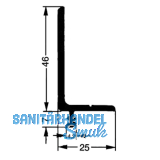 REHAU Frontblende, Breite 25 mm, Hhe 46 mm, Kunststoff silber