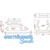 Fhrungsleistenset fr Sockellade Lnge 470 mm, Aluminium
