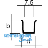 Standard Fhrungsprofil zum Einlassen, Lnge 1400 mm, Kunststoff transparent