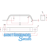Falttorgriff, 205 mm, Stahl verzinkt