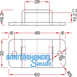 Stangenschlaufe zu Falttortreibriegel, Stange 25 X 10 mm, Stahl verzinkt