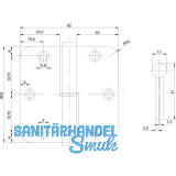 Aufschraubband B 1834 rechts, 80,3 x 82 x 2,5 mm, Edelstahl