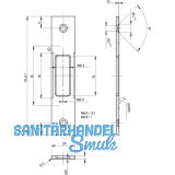 Schlieblech f. MFV Secury 2-flg. Flach 24 x 3 x 120 mm Zusatzfalle, Edelstahl