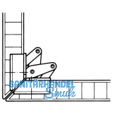 Gehrungsscharnier mit Gehrungsschnitt 45, Zamak/Stahl vern.