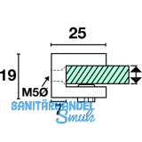Glastablar-Klemmtrger Zylinder B, Glasstrke 8-10 mm, Messing verchromt poliert