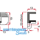Glasbodentrger Alfa Stop zum Anschrauben, Glas 6/8/10 mm,vernickelt,VPE 100 ST