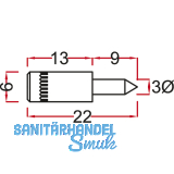 Glasbodentrger Atak zum Stecken, Bohr  5 mm, vernickelt, VPE 100 ST