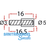 Glasbodentrger Claudia zum Stecken, Bohr  3 mm, vernickelt, VPE 100 ST