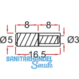Glasbodentrger Claudia zum Stecken, Bohr  5 mm, vernickelt, VPE 100 ST